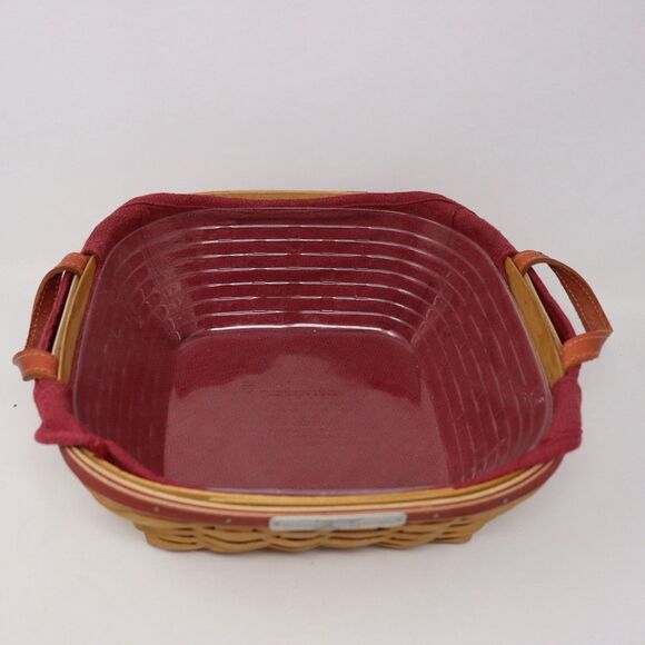 Longaberger Christmas Collection Silver Bells Basket w Liner, Protector - Picture 3 of 3